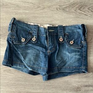 Z. Cavaricci Blue Jean Shorts with Cuffed Hems